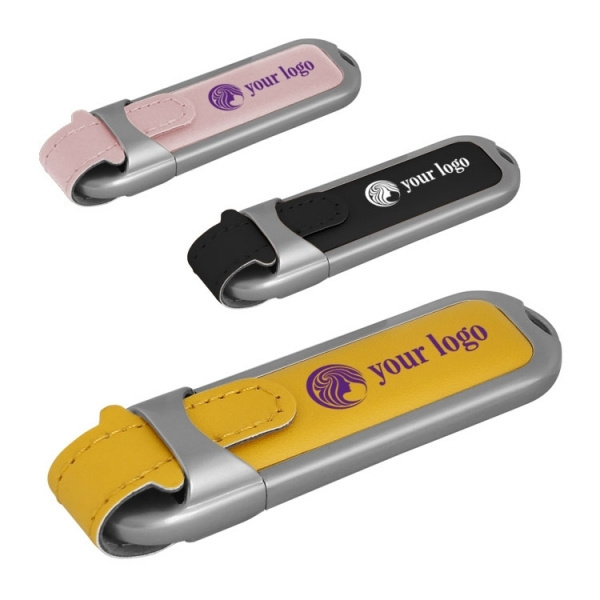 Logo trade mainoslahjat ja liikelahjat kuva: Nahkainen USB-tikku