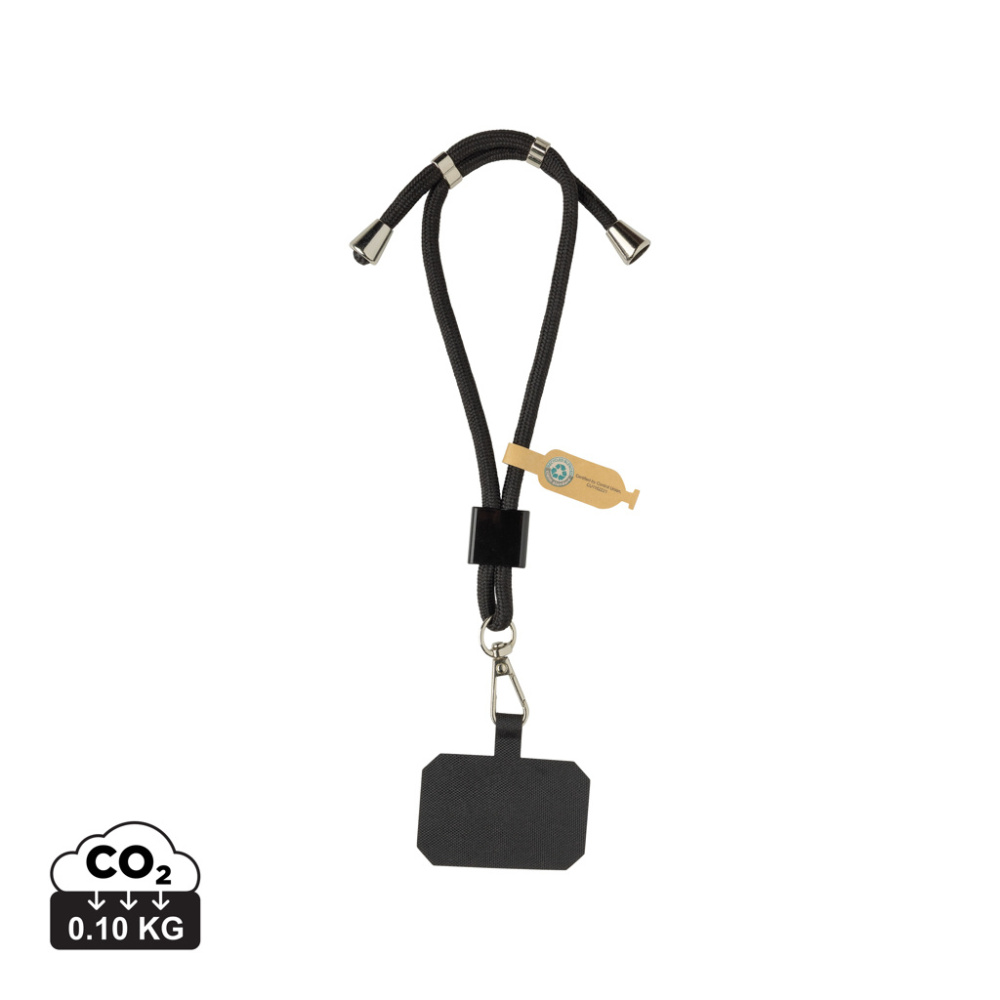 Logo trade mainoslahjat ja liikelahjat kuva: CarryLoop RCS -säädettävä puhelinrannehihna, kierrätetty PET