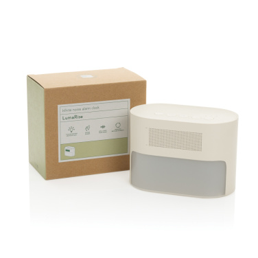 Logo trade liikelahjat mainoslahjat kuva: LumaRise RCS -herätyskello, valkoinen kohina, kierrätysmuovi