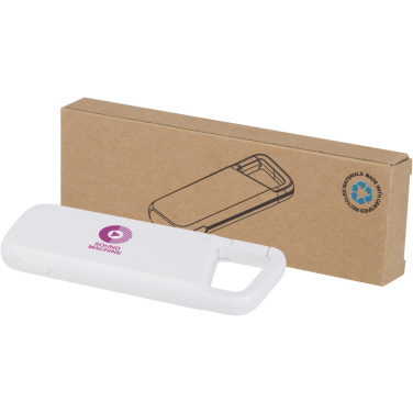 Logo trade mainoslahjat ja liikelahjat kuva: Alkes 5 000 mAh:n ja 12 W:n kierrätysmuovista valmistettu vedenkestävä varavirtalähde jousihaalla