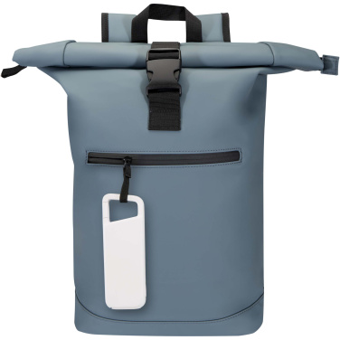 Logotrade mainoslahjat kuva: Alkes 5 000 mAh:n ja 12 W:n kierrätysmuovista valmistettu vedenkestävä varavirtalähde jousihaalla