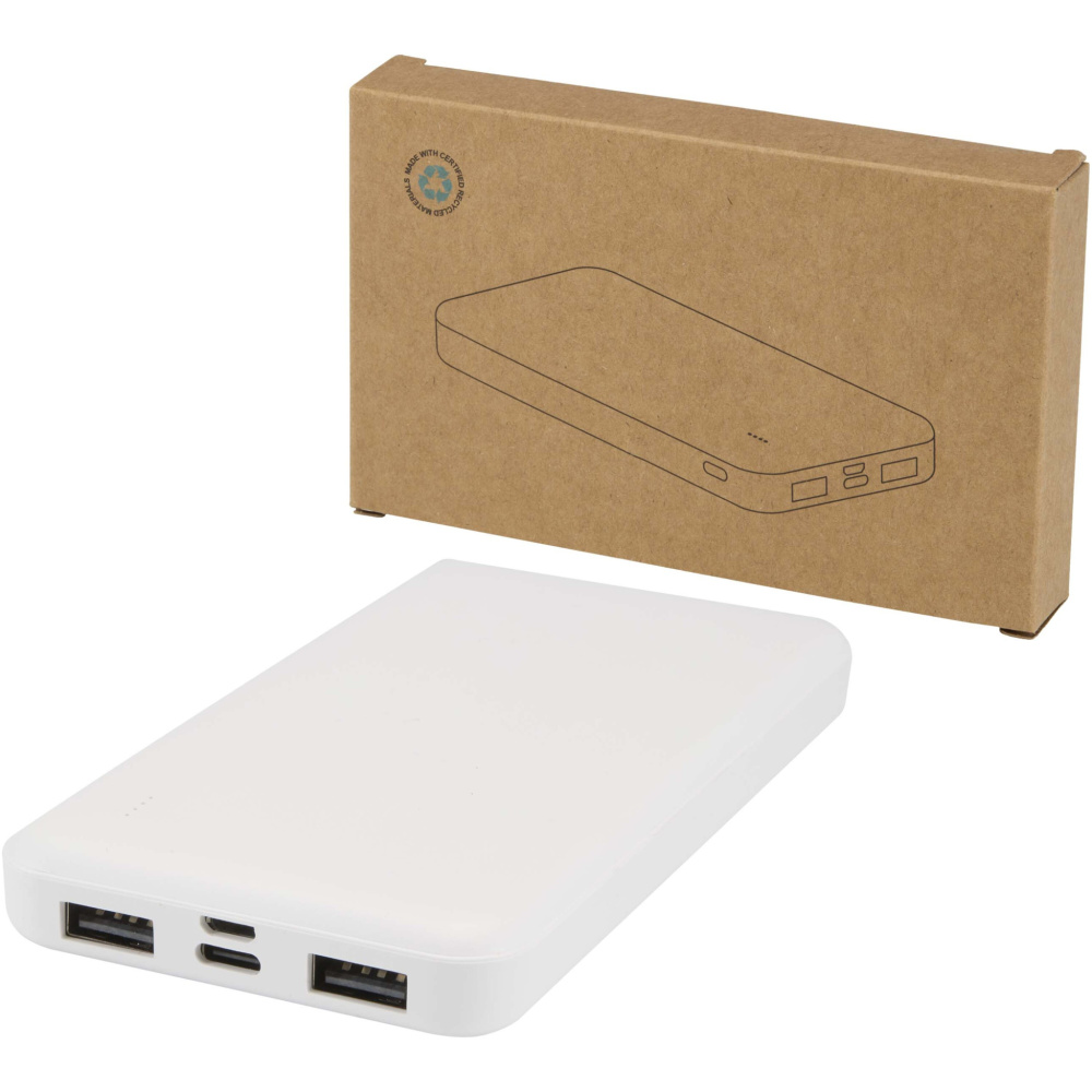 Logotrade liikelahja tuotekuva: Intan 10 000 mAh:n ja 10 W:n varavirtalähde kierrätetystä muovista