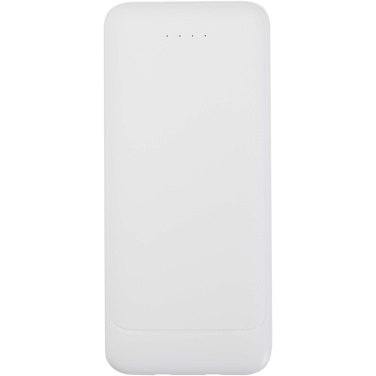 Logo trade liikelahjat tuotekuva: Adhil 10 000 mAh:n ja 10 W:n kierrätetystä muovista valmistettu varavirtalähde, jossa on kaksi sisäänrakennettua kaapelia