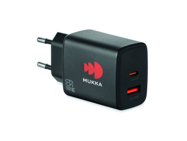 Logotrade liikelahjat mainoslahjat tuotekuva: EU:n 2-napainen adapter/laturi
