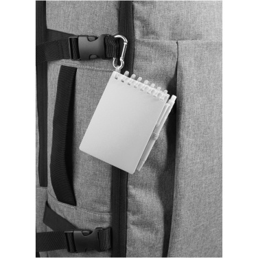 Logo trade mainoslahjat ja liikelahjat kuva: Lig Mini kierrätetystä muovista valmistettu pehmeäkantinen muistikirja ja kuulakärkikynäsetti (musta muste)