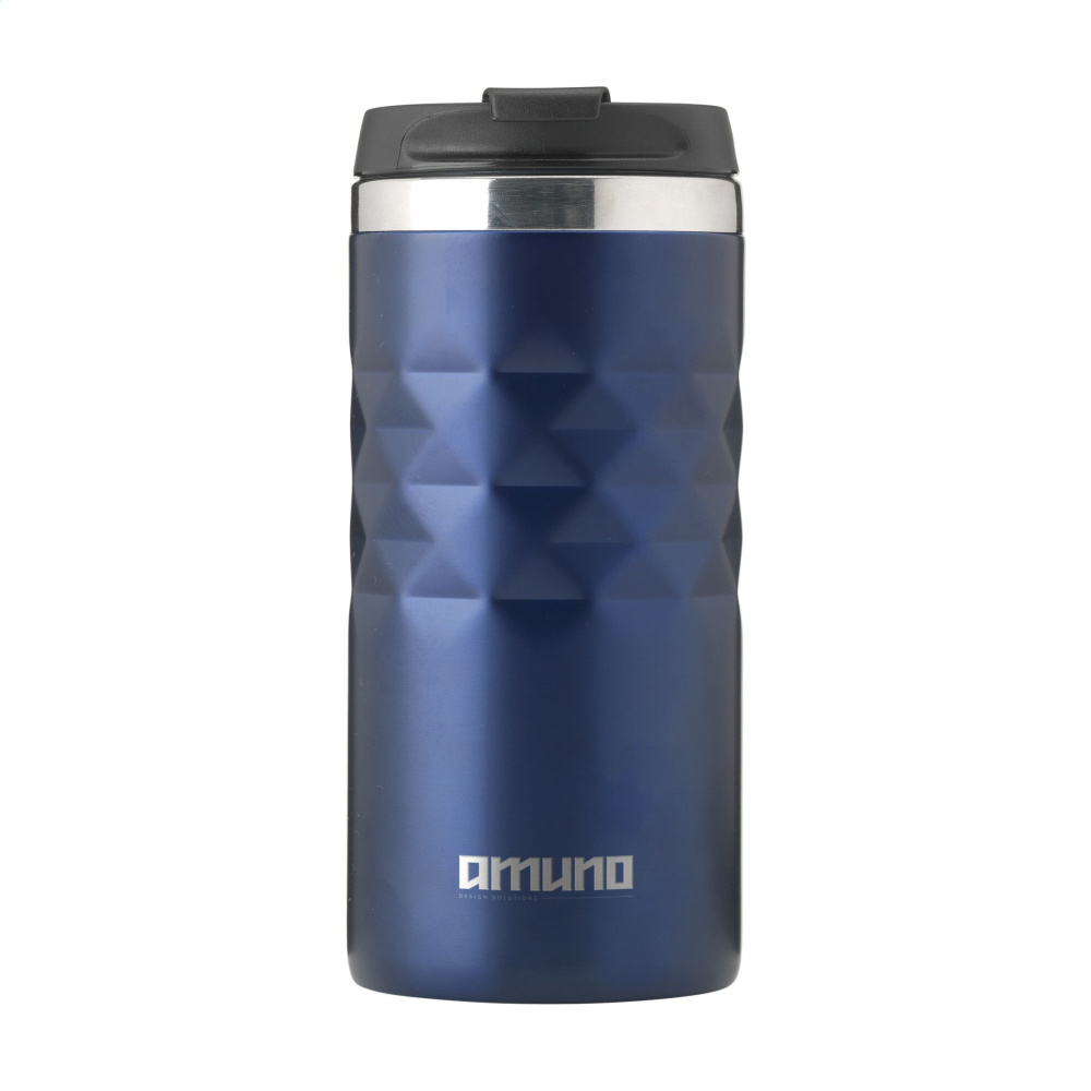 Logotrade verslo dovanos nuotrauka: Geometrinis puodelis RCS Recycled Steel 280 ml termopuodelis