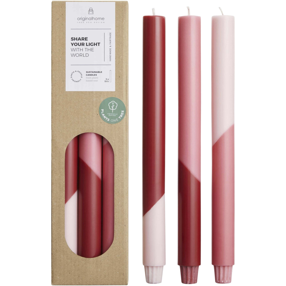 Logotrade reklaminiai produktai nuotrauka: Originalhome Eden įstrižos žvakės - 3 vnt. rinkinys