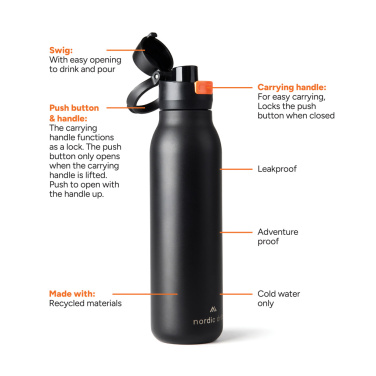 Logotrade verslo dovanos nuotrauka: Nordic Drift Trail RCS viensienis vandens butelis 750 ml