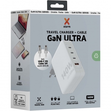 Logotrade dāvanas foto: Xtorm XVC2140 GaN Ultra 140W ceļojumu lādētājs ar 240W USB-C PD kabeli