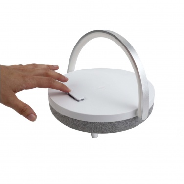 Logotrade biznesa dāvanas foto: Prixton 4-in-1 10W Bluetooth® skaļrunis ar LED gaismu un bezvadu uzlādes bāzi