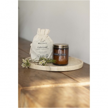 Logotrade dāvanas foto: Vidēja Wellmark ciedra koka aromātiskā svece