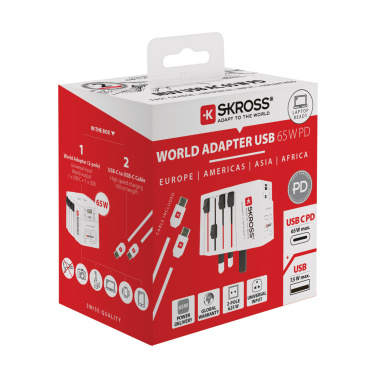 Logotrade ziemassvētku dāvanas foto: SKROSS World Travel Adapter MUV 65W PD ar USB C kabeli