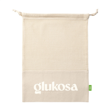 Logotrade korporatīvās dāvanas foto: Natura Organic GOTS tīkla maisiņš (120 g/m²) augļu maisiņš
