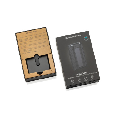 Logotrade korporatīvās dāvanas foto: Urban Vitamin Redwood 5in1 5000mah 20W PD magnētiskā jaudas banka