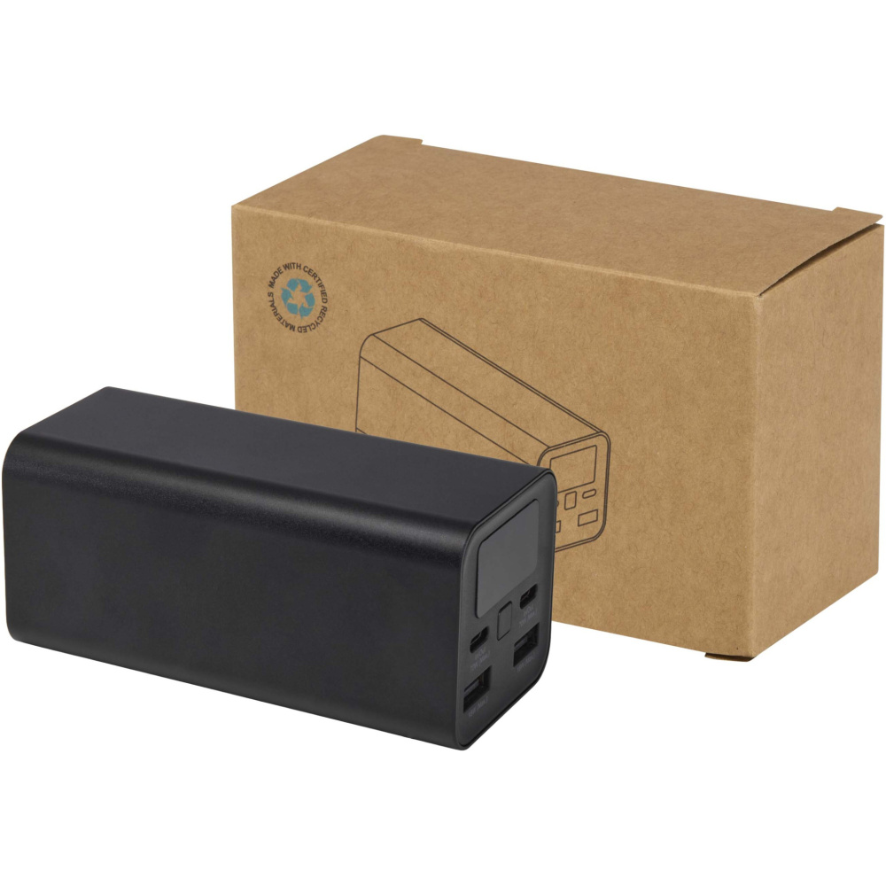 Logotrade ziemassvētku dāvanas foto: Acamar 20.000 mAh 70W pārstrādāta alumīnija klēpjdatora pārnēsājamais akumulators