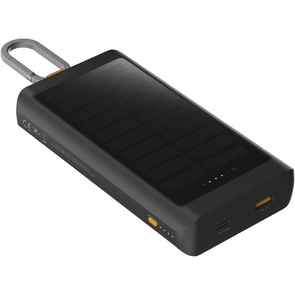 Logotrade ziemassvētku dāvanas foto: Xtorm XG2S101 Go2 10.000 mAh 15W saules enerģijas akumulators ar apgaismojumu