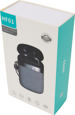 Logotrade biznesa dāvanas foto: Bluetooth skaļrunis HF01 ar iebūvētiem austiņām 2 vienā