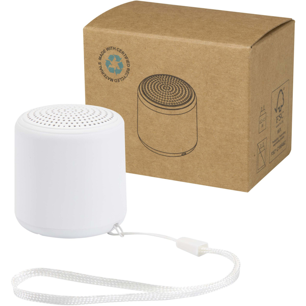 Logotrade dāvanas foto: Velkis 3W pārstrādātas plastmasas bezvadu Bluetooth® skaļrunis