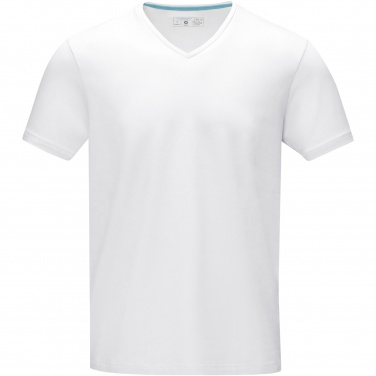 Логотрейд pекламные подарки картинка: Kawartha short sleeve men's organic V-neck t-shirt