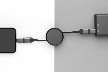 Логотрейд pекламные подарки картинка: Втягивающийся кабель Terra RCS 6 в 1 из переработанного алюминия