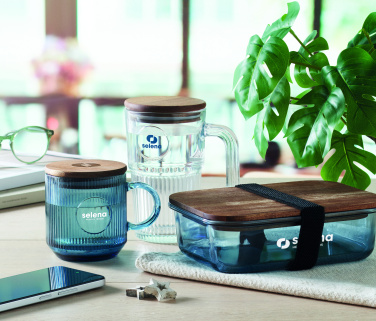 Лого трейд pекламные cувениры фото: Ribbed glass mug 300ml