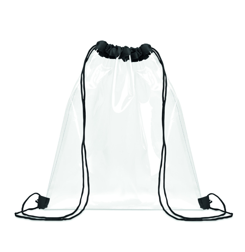 Лого трейд бизнес-подарки фото: Transparent drawstring bag