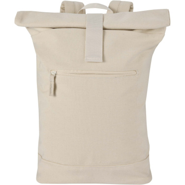 Логотрейд бизнес-подарки картинка: Рюкзак Recanvas со сворачивающимся верхом для ноутбука с диагональю экрана 14 дюймов, изготовленный из переработанных материалов по стандарту GRS, объемом 16 л