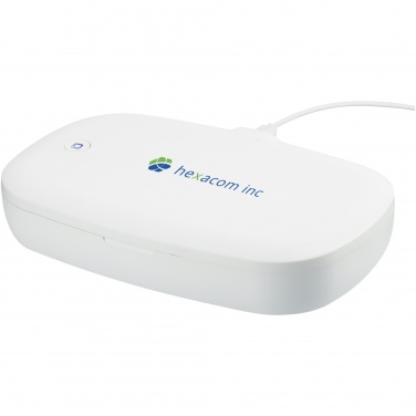 Logotrade profilreklam bild: Capsule UV-desinfektionsmedel för smarttelefon med 5 W trådlös laddningsplatta