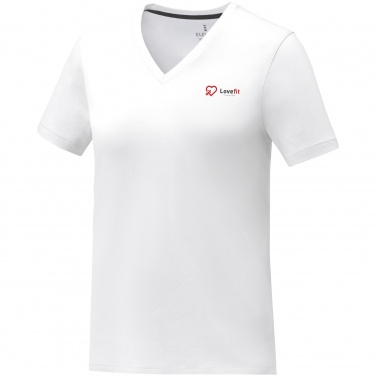 Logotrade presentreklam bild: Somoto kortärmad V-ringad t-shirt till dam 