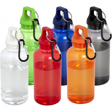 Logotrade profilreklam bild: Oregon 400 ml vattenflaska av RCS-certifierad återvunnen plast med karbinhake