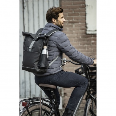 Logotrade reklamprodukter bild: Aqua 15-tums vattentät cykelväska med rullöppning av GRS-återvunnet material, 20 l