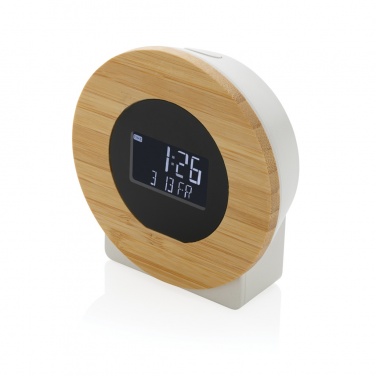 Logotrade profilprodukter bild: Utah LCD skrivbordsklocka RCS rplast & bambu