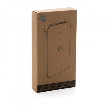 Logotrade presentreklam bild: 5.000 mAh trådlös powerbank i RCS återvunnen plast