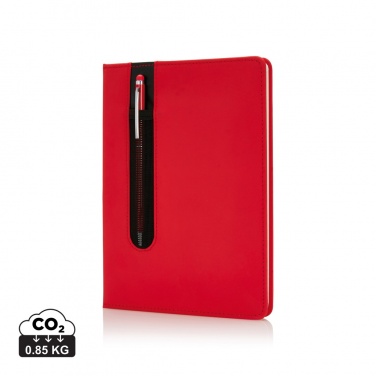 Logotrade profilprodukter bild: Anteckningsbok Basic - PU - med styluspenna - A5