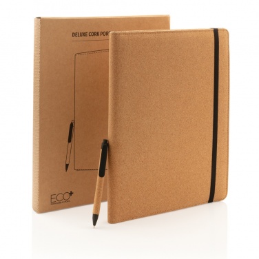 Logotrade profilreklam bild: A4 portfolio i kork med penna