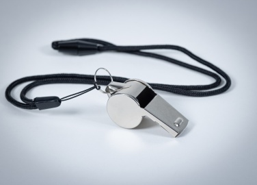 Logotrade reklamprodukter bild: Metall visselpipa