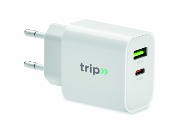 Logotrade profilreklam bild: 18W USB-laddare