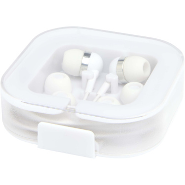 Logotrade reklamprodukter bild: Baekdu headset med Type C-kabel och förvaringsfodral av återvunnen plast