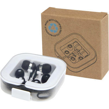 Logotrade presentreklam bild: Baekdu headset med Type C-kabel och förvaringsfodral av återvunnen plast
