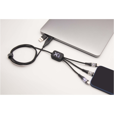 Logotrade profilprodukter bild: SCX.design C51 supersnabb 5-i-1 rPET-laddningssladd på 60 W med skärm