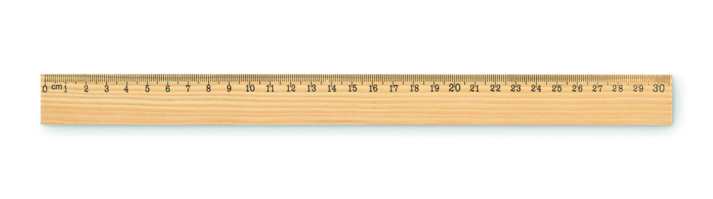 Logotrade reklamprodukter bild: Trälinjal 30 cm